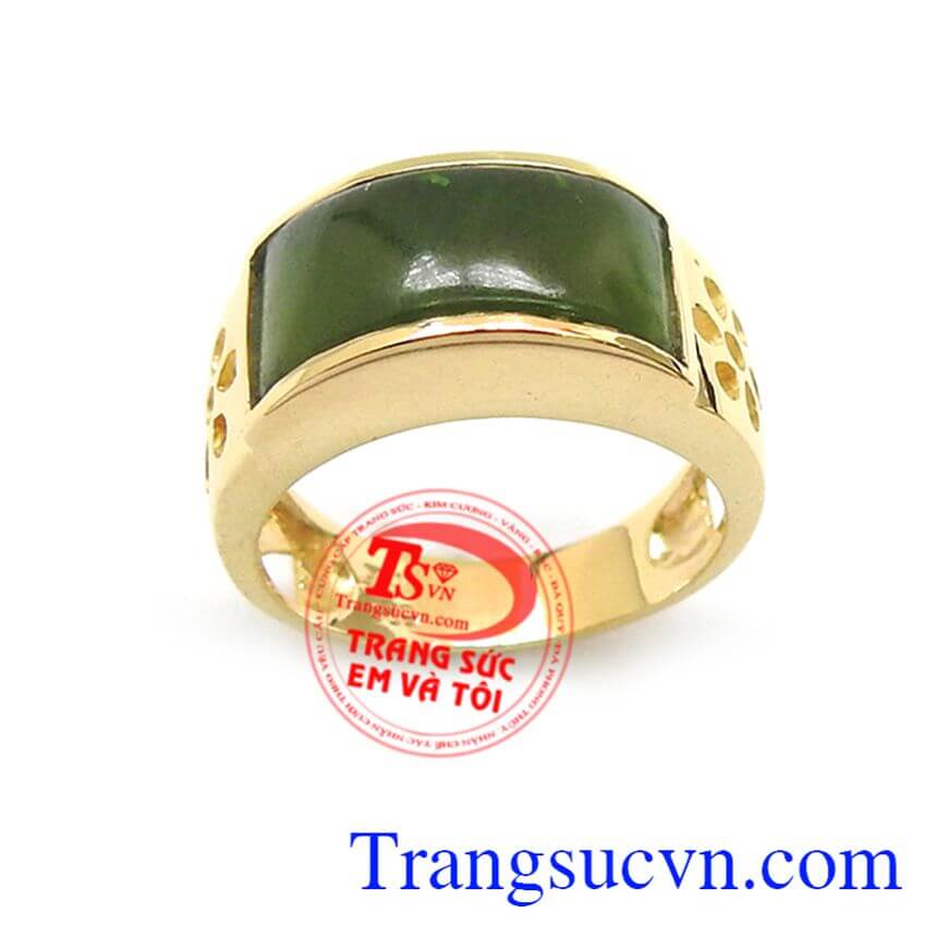 Nhẫn ngọc nephrite thiên nhiên, nhẫn nam đẹp
