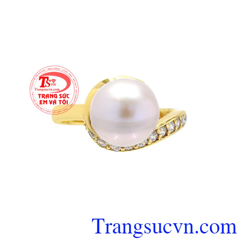 Nhẫn ngọc trai kiều diễm, Nhẫn nữ vàng tây, Nhẫn nữ gắn đá thời trang Nhẫn ngọc trai kiều diễm, Nhẫn nữ vàng tây, Nhẫn nữ gắn đá thời trang