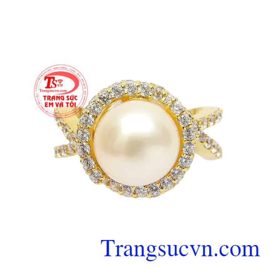 Nhẫn ngọc trai trắng nữ hoàng, Nhẫn nữ vàng tây, Nhẫn nữ vàng sang trọng Nhẫn ngọc trai trắng nữ hoàng, Nhẫn nữ vàng tây, Nhẫn nữ vàng sang trọng