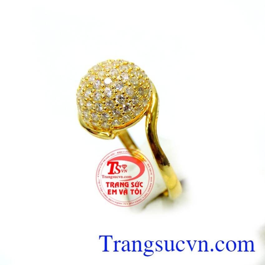 Nhẫn nữ bán cầu kết đá, nhẫn nữ vàng