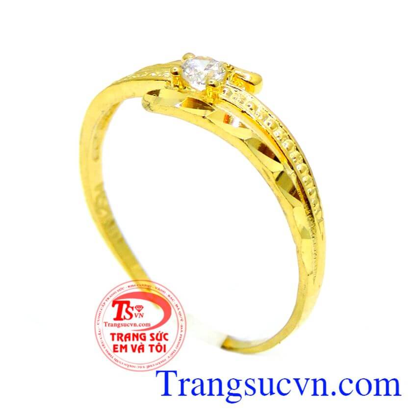 Nhẫn nữ mảnh vàng kết tinh, nhẫn nữ vàng Nhẫn nữ mảnh vàng kết tinh, nhẫn nữ vàng