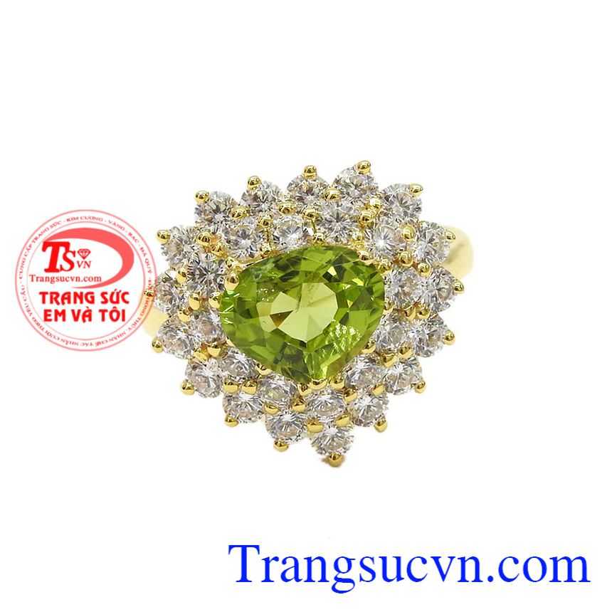 Nhẫn nữ peridot yêu thương, nhẫn nữ đá quý Nhẫn nữ peridot yêu thương, nhẫn nữ đá quý