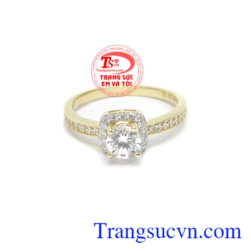 Nhẫn nữ vàng tây 10k kim cương, nhẫn nữ vàng