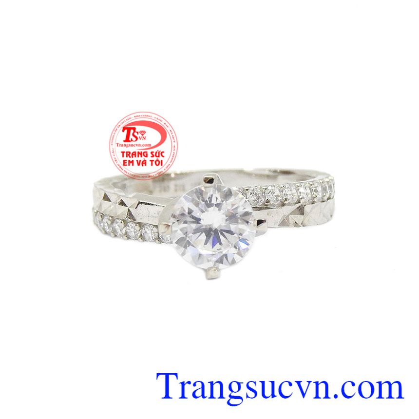 Nhẫn nữ vàng trắng kiều diễm, nhẫn nữ vàng trắng