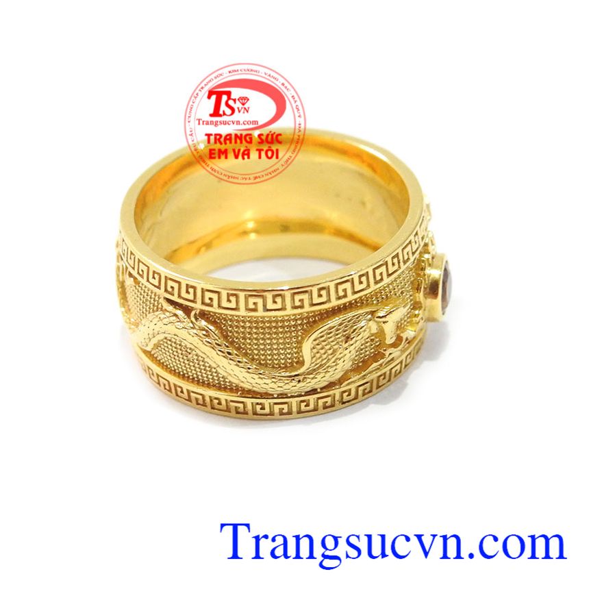 Nhẫn rồng vàng saphir vàng, nhẫn nam đẹp Nhẫn rồng vàng saphir vàng, nhẫn nam đẹp