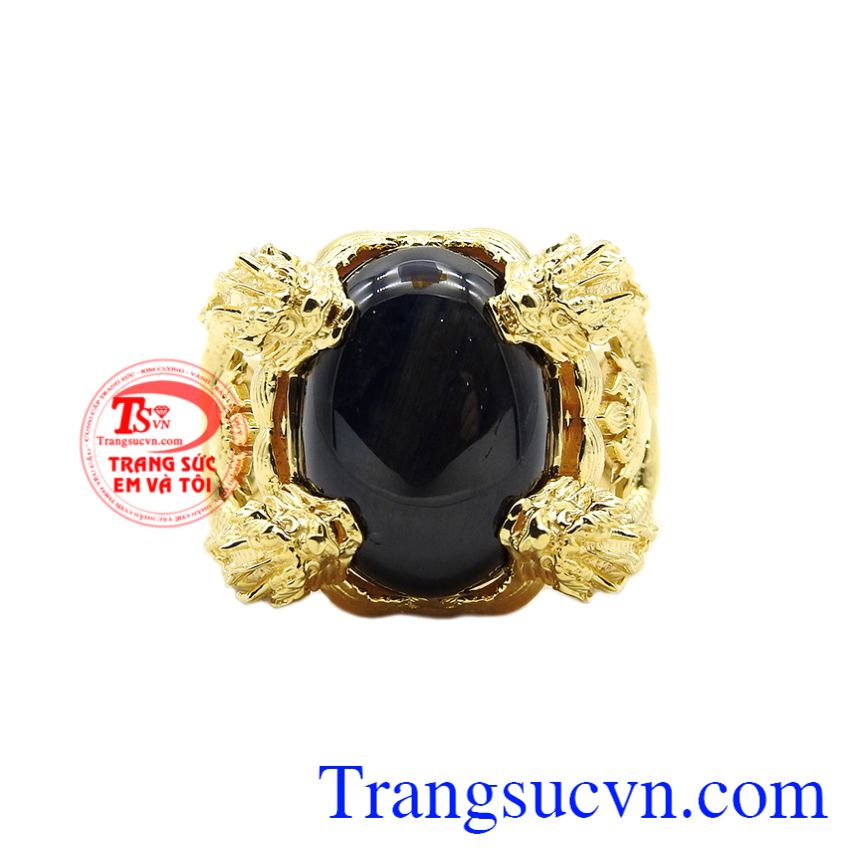 Nhẫn Sapphire cá chép hóa rồng, Nhẫn nam vàng tây, Nhẫn nam thời thượng Nhẫn Sapphire cá chép hóa rồng, Nhẫn nam vàng tây, Nhẫn nam thời thượng