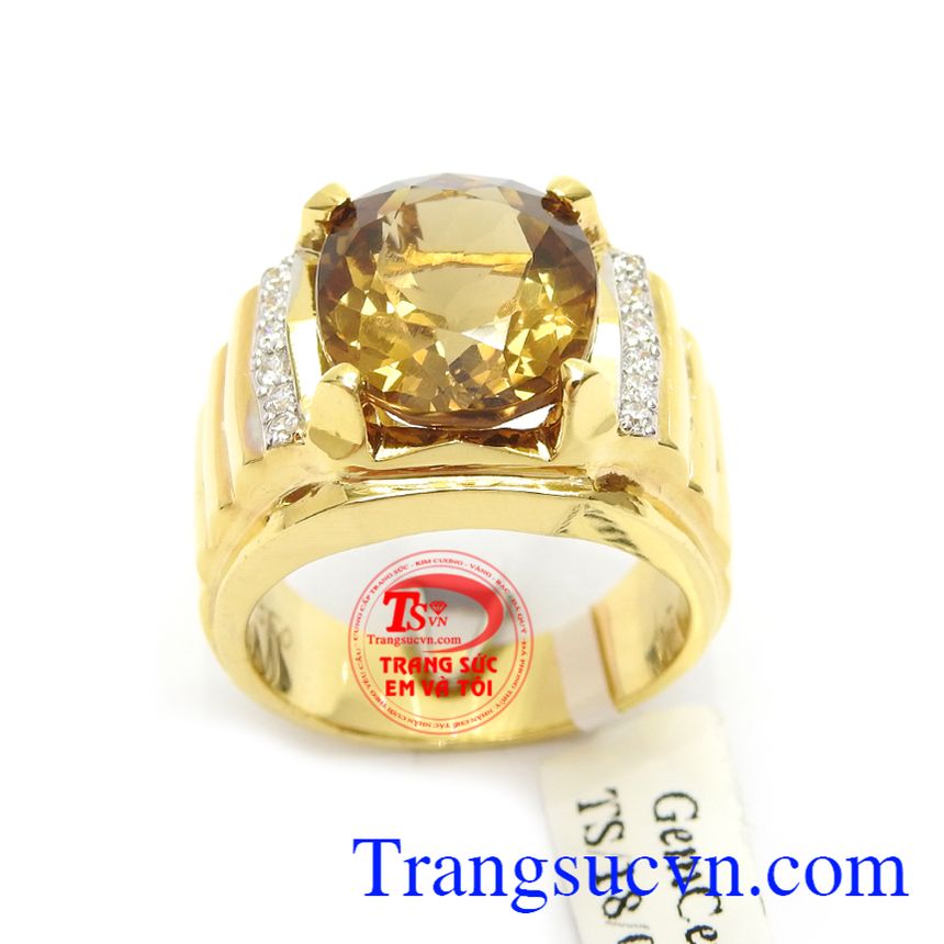 Nhẫn Thạch Anh Khói Sang Trọng, nhẫn nam đá quý