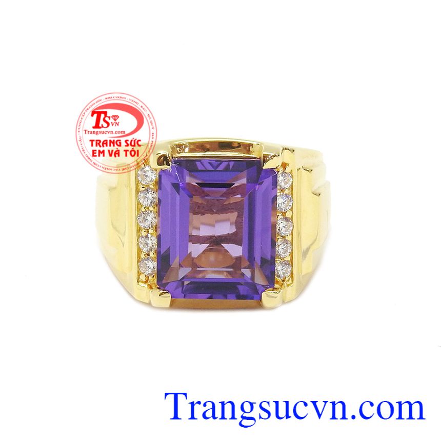 Nhẫn thạch anh tím sang trọng, nhẫn nam đẹp Nhẫn thạch anh tím sang trọng, nhẫn nam đẹp