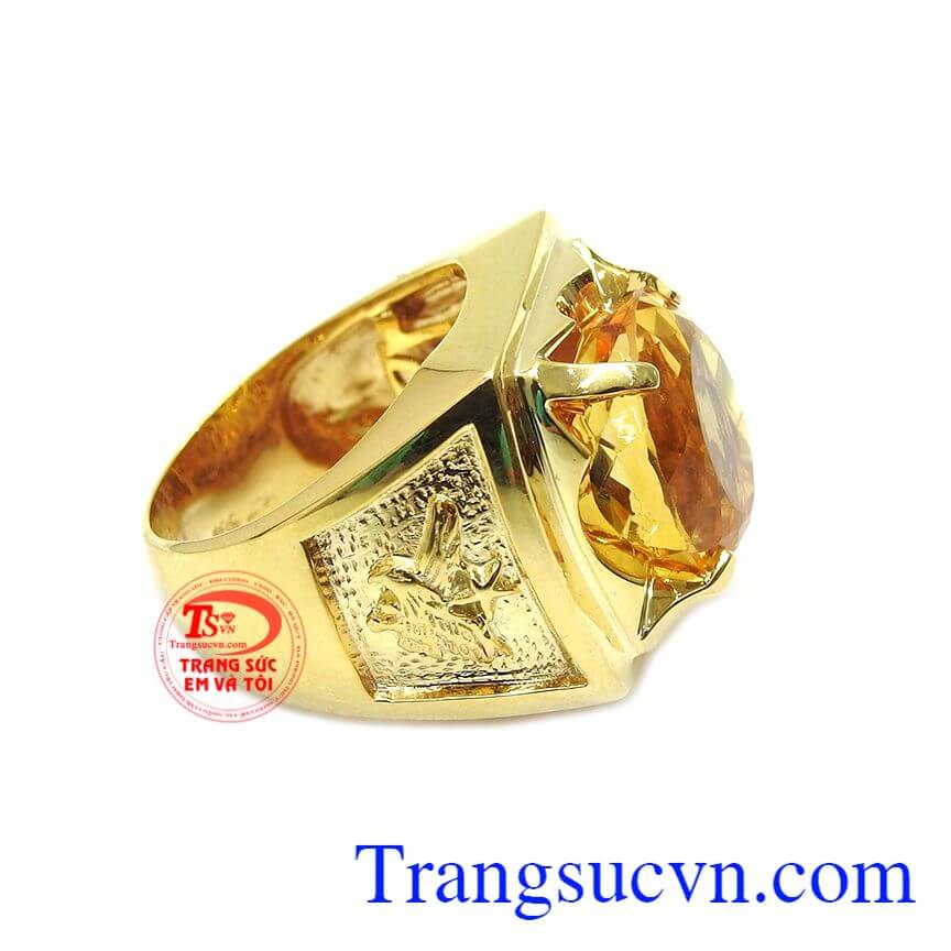 Nhẫn thạch anh vàng đại bàng, nhẫn nam đẹp Nhẫn thạch anh vàng đại bàng, nhẫn nam đẹp