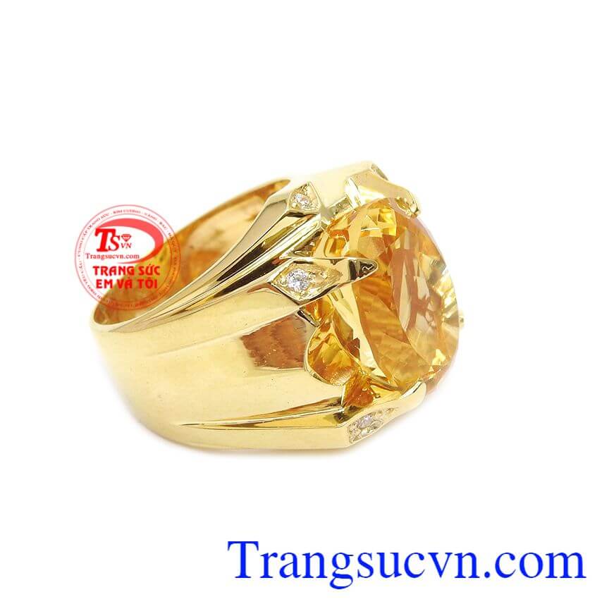 Nhẫn thạch anh vàng quý ông, nhẫn nam đẹp