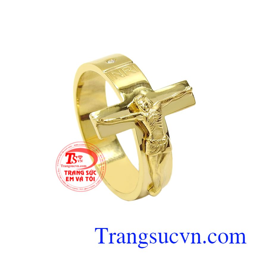 Nhẫn thánh giá Giê-su an lành, Nhẫn thánh giá, Nhẫn công giáo vàng tây Nhẫn thánh giá Giê-su an lành, Nhẫn thánh giá, Nhẫn công giáo vàng tây