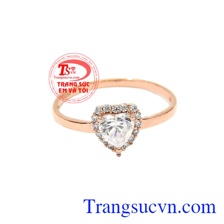 Nhẫn trái tim dễ thương vàng hồng, nhẫn nữ vàng. Nhẫn trái tim dễ thương vàng hồng, nhẫn nữ vàng.