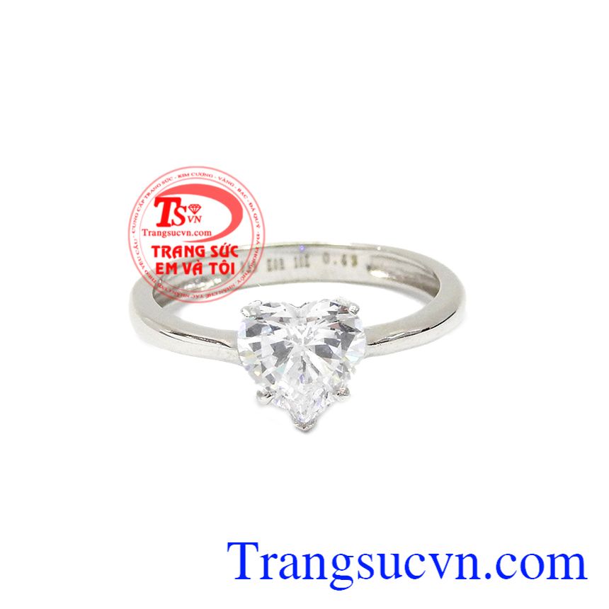 Nhẫn trái tim yêu thương, nhẫn nữ vàng trắng. Nhẫn trái tim yêu thương, nhẫn nữ vàng trắng.
