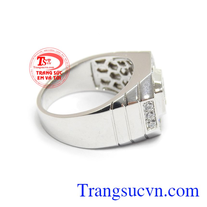 Nhẫn Vàng Trắng 14k Thời Trang, nhẫn nam đẹp Nhẫn Vàng Trắng 14k Thời Trang, nhẫn nam đẹp