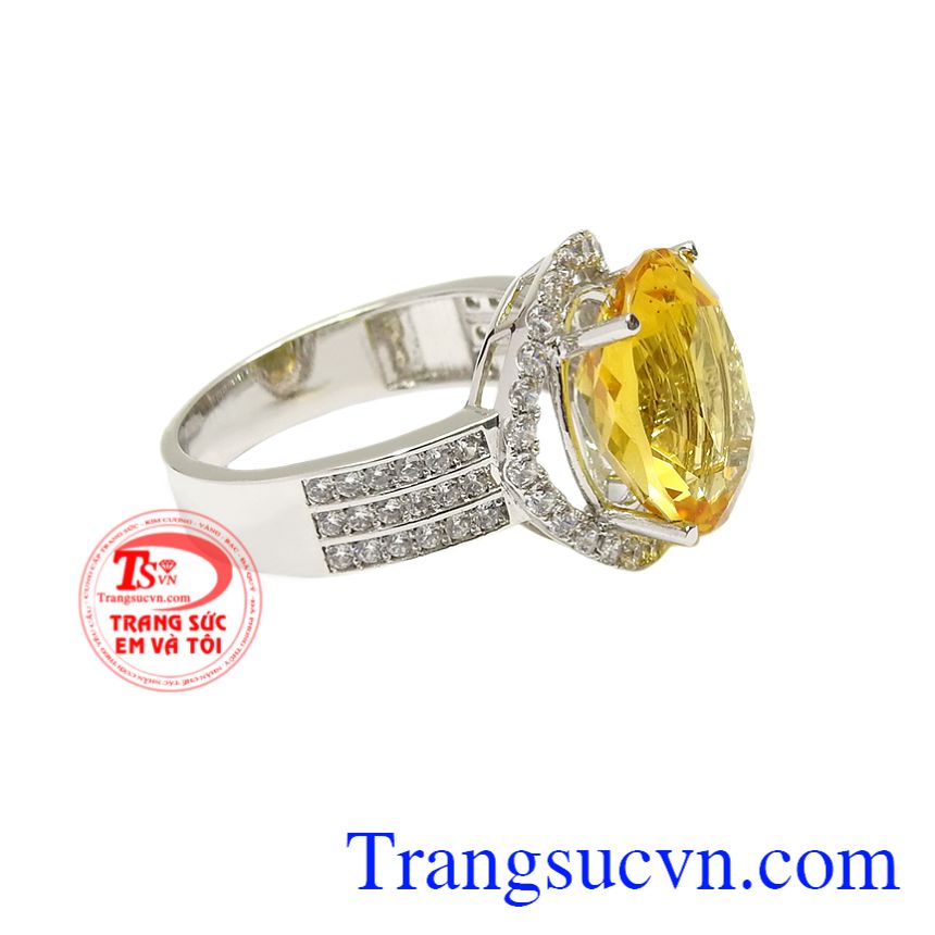 Nhẫn vàng trắng thạch anh vàng, Nhẫn nữ thạch anh vàng, nhẫn nữ đẹp Nhẫn vàng trắng thạch anh vàng, Nhẫn nữ thạch anh vàng, nhẫn nữ đẹp