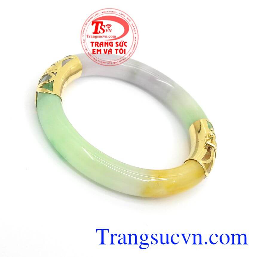 Vòng Cẩm Thạch Bọc Vàng Tài Lộc, vòng tay vàng tây