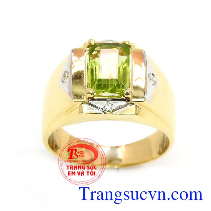 Nhẫn nam tinh tế hộ mệnh Hỏa, Nhẫn nam Peridot, Nhẫn nam gắn đá
