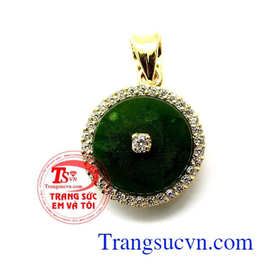 Mặt dây chuyền ngọc bọc vàng phong thủy, Mặt dây chuyền nữ mẫu mã đẹp, Mặt dây ngọc Nephrite thiên nhiên chất lượng cao