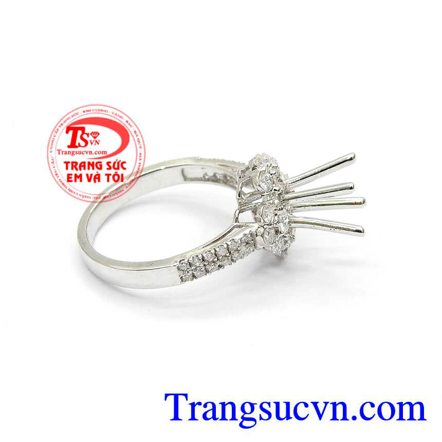 Vỏ Nhẫn Nữ Kim Cương Thi&ecirc;n Nhi&ecirc;n, Vỏ Nhẫn v&agrave;ng trắng sang trọng, Vỏ Nhẫn kim cương đẹp