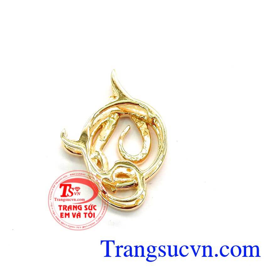 Mặt Dây Chuyền Chữ QT Đẹp, Mặt dây chuyền chữ đẹp,Mặt dây chuyền vàng tây