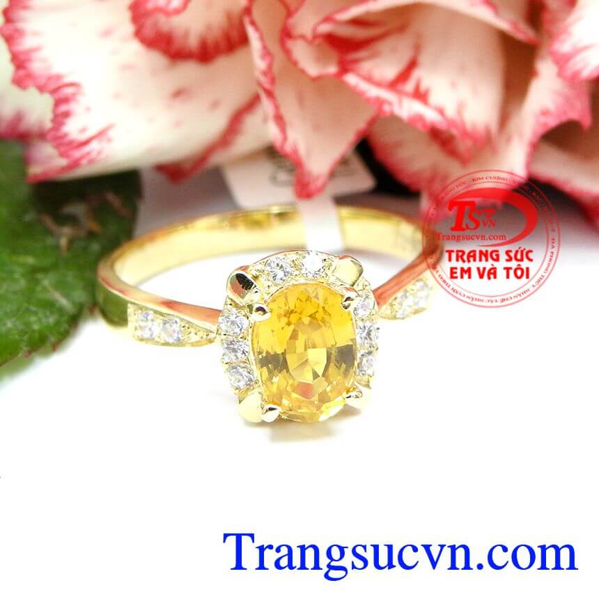 Nhẫn nữ Sapphire thiên nhiên sang trọng, Nhẫn nữ đep, Nhẫn nữ thiên nhiên