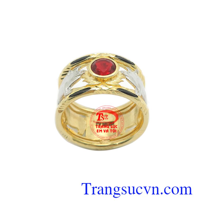 Nhẫn nam tuổi hợi b&igrave;nh an 10k, Nhẫn nam v&agrave;ng t&acirc;y, nhẫn nam đẹp