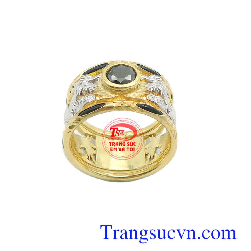 Nhẫn nam 10k rồng vàng hưng thịnh, nhẫn nam vàng tây, nhẫn nam đẹp