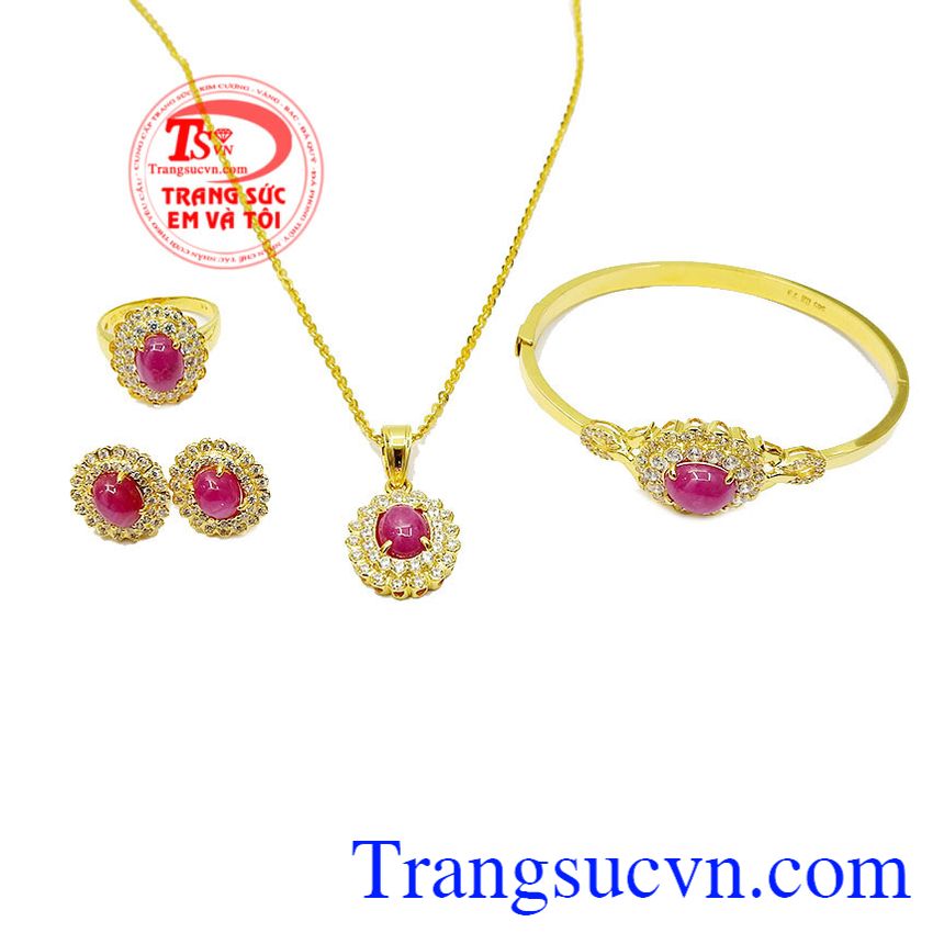 Bộ trang sức ruby nữ hoàng, trang sức bộ Bộ trang sức ruby nữ hoàng, trang sức bộ