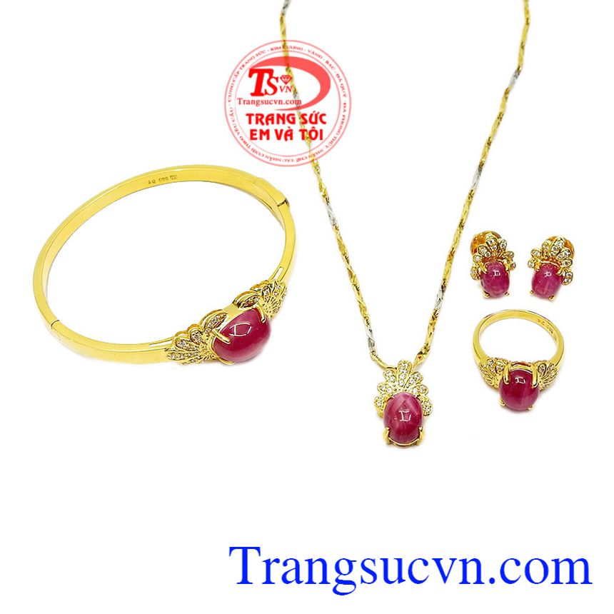Bộ trang sức ruby sao lấp lánh, trang sức bộ Bộ trang sức ruby sao lấp lánh, trang sức bộ
