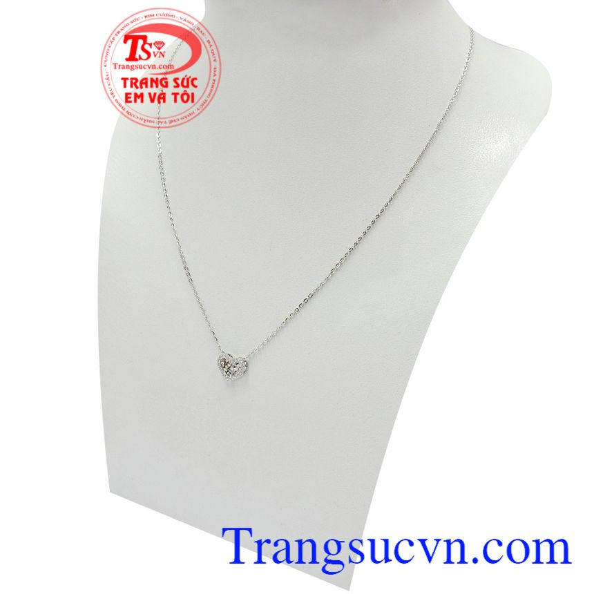Dây chuyền liền mặt phong cách, dây chuyền vàng nữ, dây chuyền vàng trắng Dây chuyền liền mặt phong cách, dây chuyền vàng nữ, dây chuyền vàng trắng