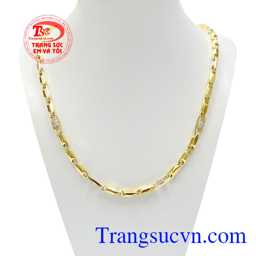 Dây chuyền nam phong cách vàng tây, Dây chuyền nam mạnh mẽ, Dây chuyền nam vàng thời thượng
