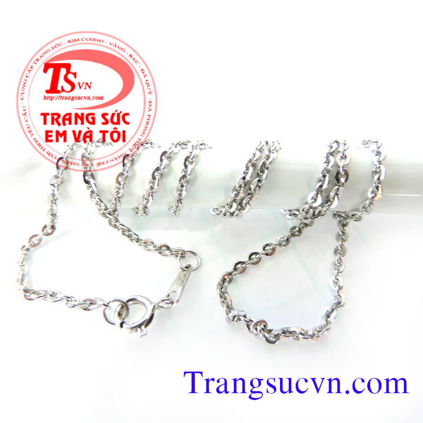 Dây chuyền vàng trắng 10K kiểu mắt xích, Dây chuyền nữ, dây chuyền nữ đẹp Dây chuyền vàng trắng 10K kiểu mắt xích, Dây chuyền nữ, dây chuyền nữ đẹp