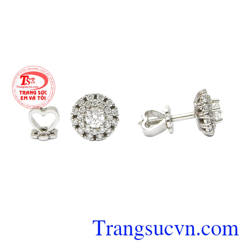 Hoa tai kim cương rạng rỡ, hoa tai vàng đá quý Hoa tai kim cương rạng rỡ, hoa tai vàng đá quý