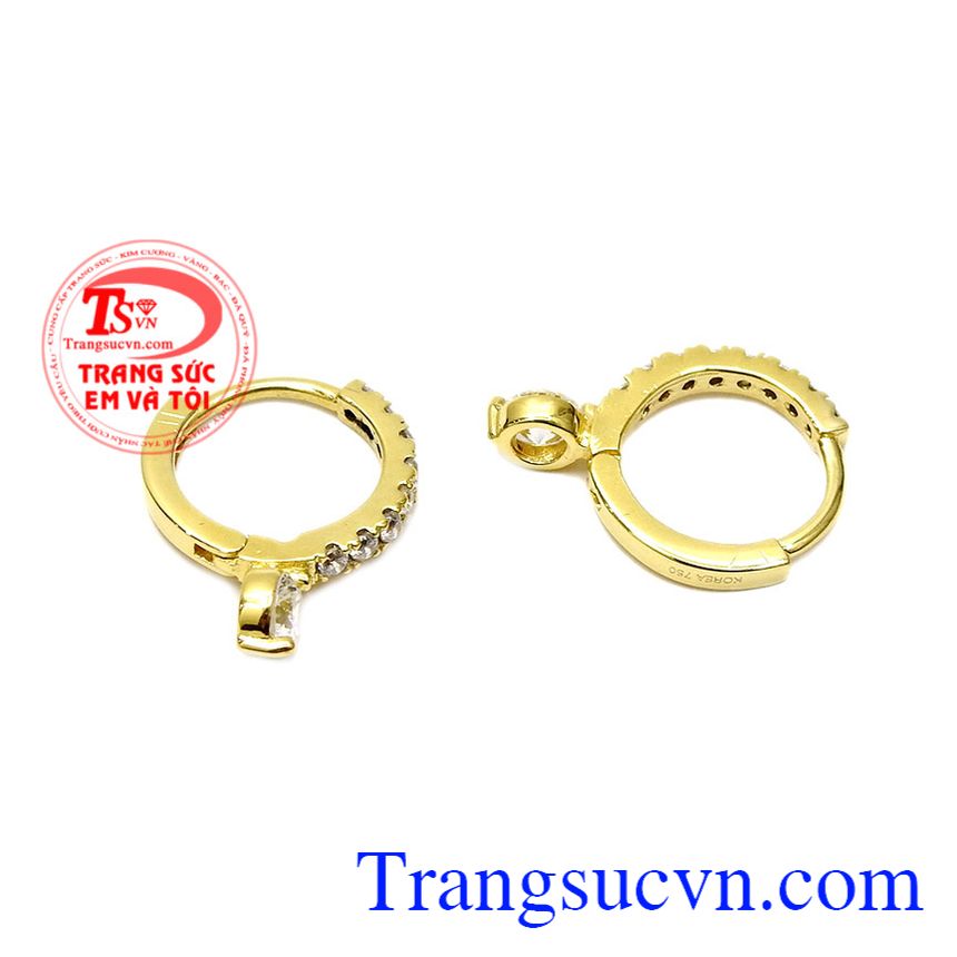 Hoa tai vàng đáng yêu, hoa tai vàng 18k Hoa tai vàng đáng yêu, hoa tai vàng 18k