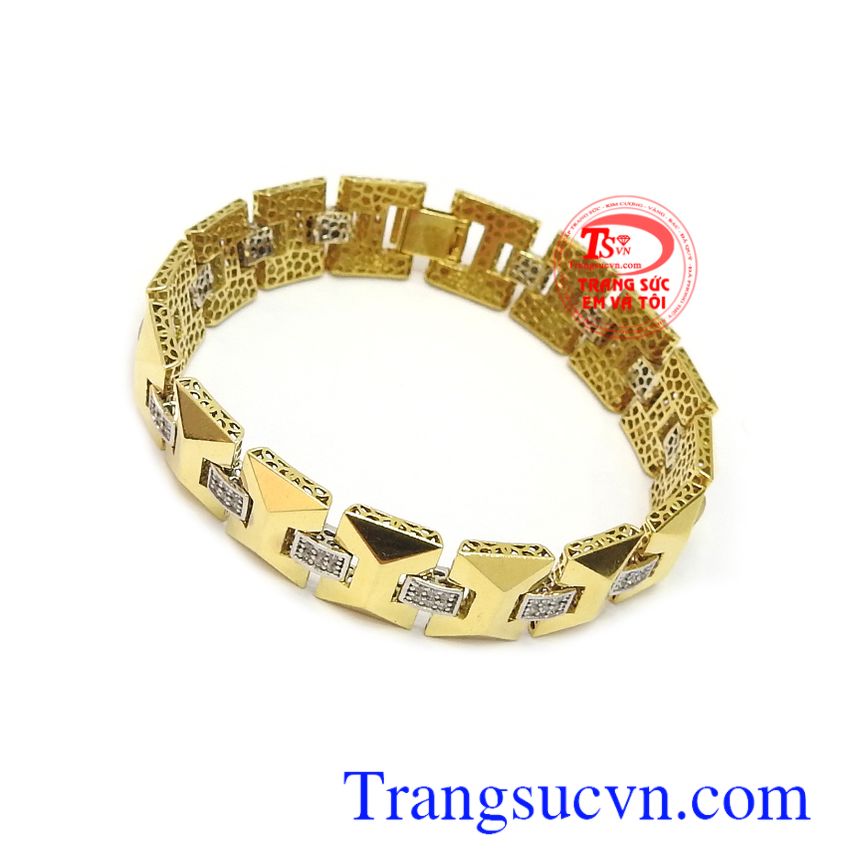 Lắc tay vàng 18k thời trang, lắc tay nam vàng, lắc tay vàng tây