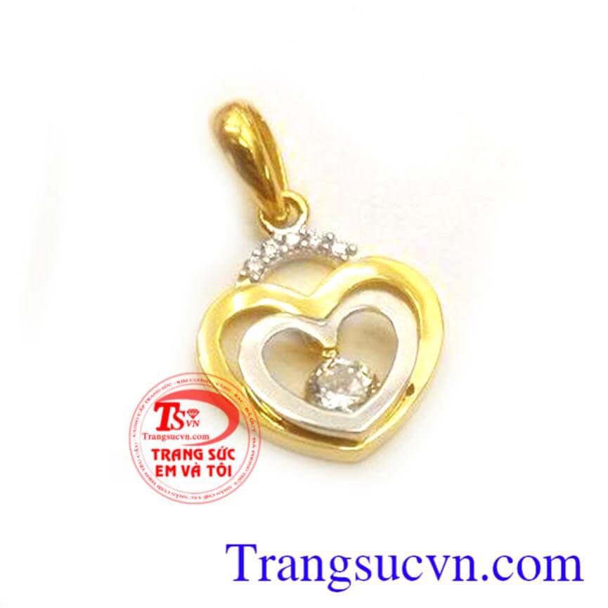 Mặt dây chuyền tình yêu chung thủy, Mặt dây vàng đá quý, mặt dây nữ thời trang Mặt dây chuyền tình yêu chung thủy, Mặt dây vàng đá quý, mặt dây nữ thời trang