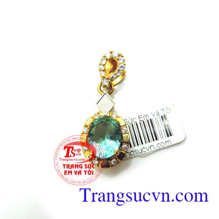 Mặt dây chuyền vàng đá xanh, mặt dây chuyền vàng, mặt dây nữ thời trang Mặt dây chuyền vàng đá xanh, mặt dây chuyền vàng, mặt dây nữ thời trang