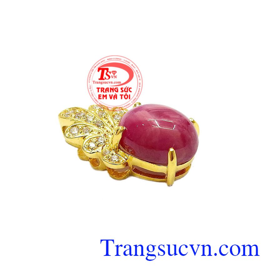 Mặt dây nữ ruby sao lấp lánh, mặt dây chuyền đá quý Mặt dây nữ ruby sao lấp lánh, mặt dây chuyền đá quý