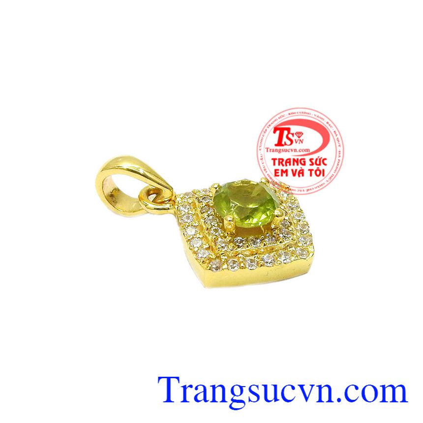 Mặt dây peridot quyến rũ, mặt dây vàng đá quý Mặt dây peridot quyến rũ, mặt dây vàng đá quý