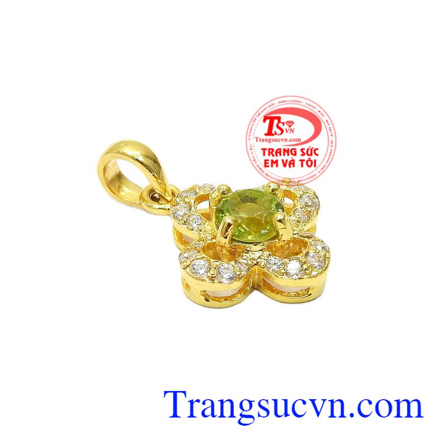 Mặt dây peridot yên bình, mặt dây vàng đá quý Mặt dây peridot yên bình, mặt dây vàng đá quý