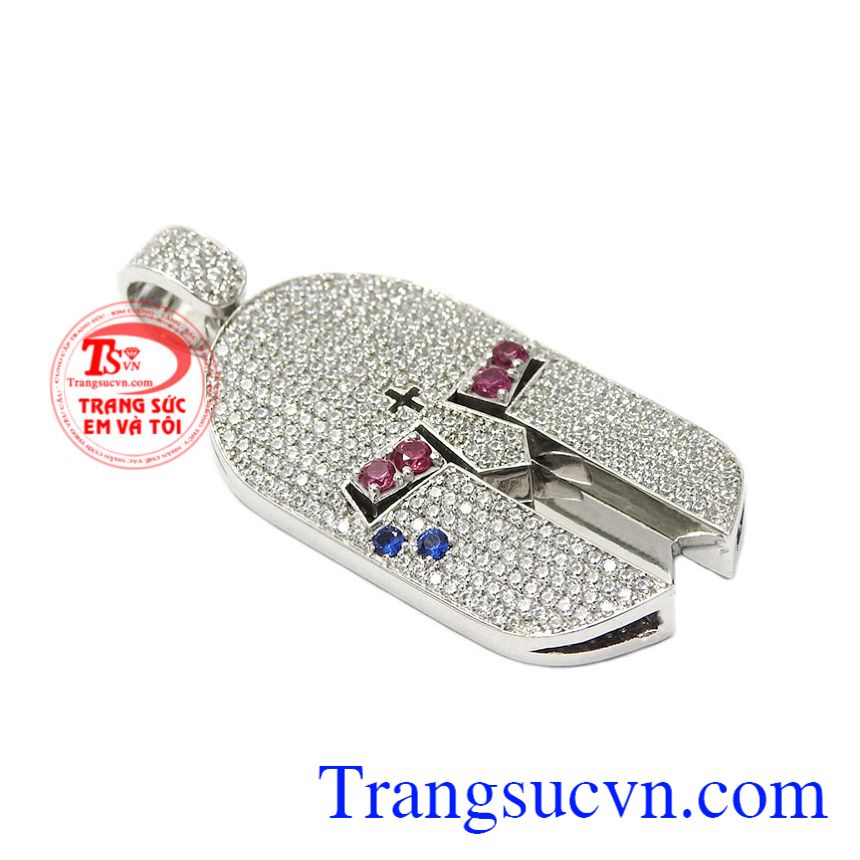 Mặt dây vàng trắng dũng mãnh, Mặt dây chuyền nam, mặt dây vàng phong cách Mặt dây vàng trắng dũng mãnh, Mặt dây chuyền nam, mặt dây vàng phong cách