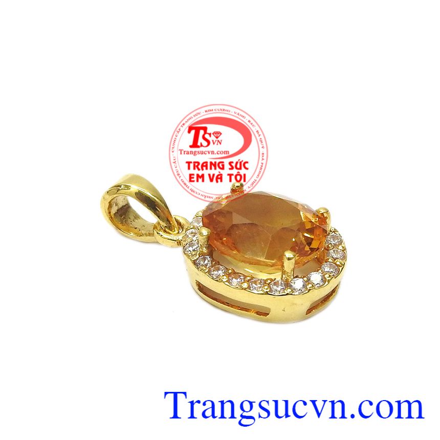 Mặt nữ thạch anh vàng quý phái, mặt dây citrine Mặt nữ thạch anh vàng quý phái, mặt dây citrine