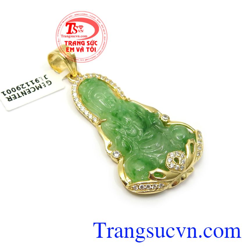 Mặt phật bà cẩm thạch an yên, Mặt dây chuyền nam, mặt dây vàng sang trọng