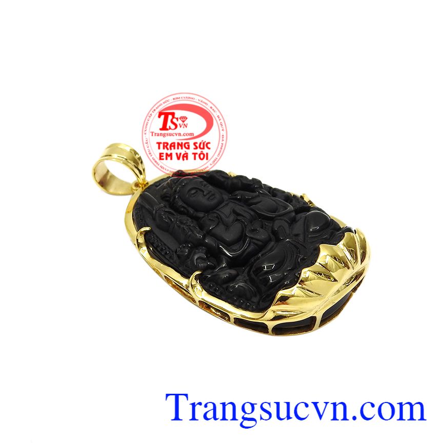 Mặt phật bản mệnh tuổi Tý may mắn, Mặt dây bọc vàng, Mặt dây chuyền nam cá tính