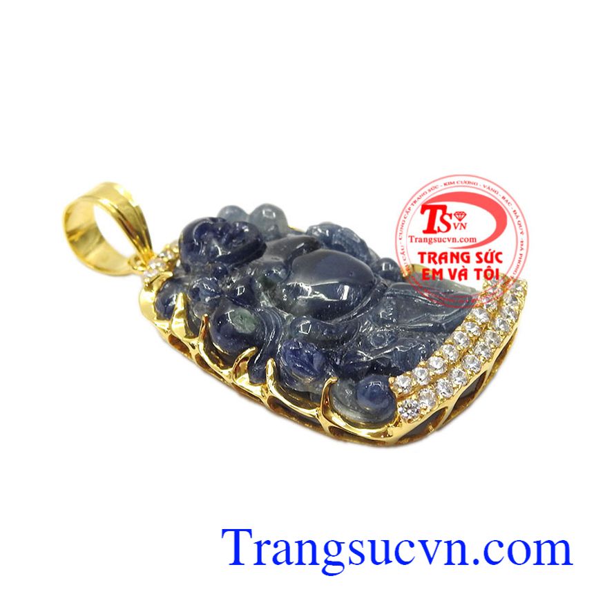 Mặt phật di lặc sapphire vạn phúc, Mặt Phật Bọc Vàng Mặt phật di lặc sapphire vạn phúc, Mặt Phật Bọc Vàng