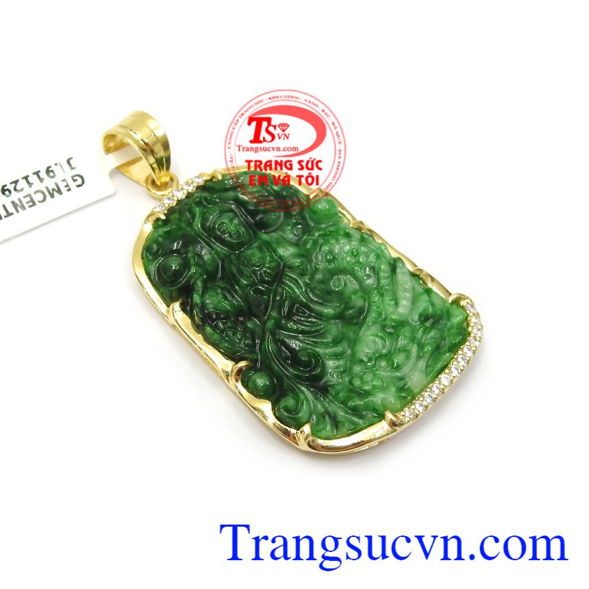 Mặt phật Quan Âm cưỡi rồng bình an, Mặt dây chuyền nam, mặt ngọc cẩm thạch Mặt phật Quan Âm cưỡi rồng bình an, Mặt dây chuyền nam, mặt ngọc cẩm thạch