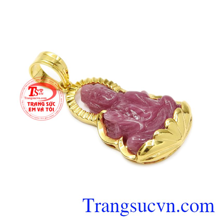 Mặt quan âm Ruby bình an, Mặt phật bọc vàng, Mặt dây chuyền bọc vàng Mặt quan âm Ruby bình an, Mặt phật bọc vàng, Mặt dây chuyền bọc vàng