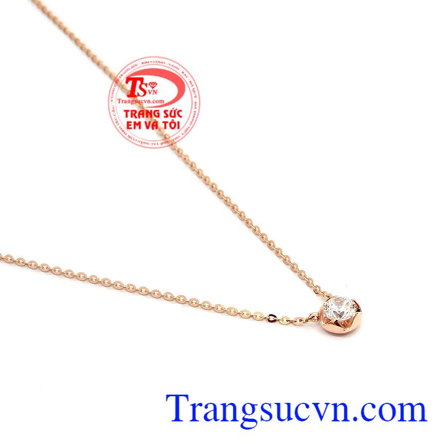 Dây chuyền liền mặt vàng hồng dễ thương Dây chuyền liền mặt vàng hồng dễ thương