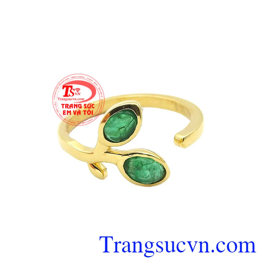 Nhẫn emerald thiên nhiên hạnh phúc, Nhẫn nữ vàng sang trọng, Nhẫn nữ đẹp
