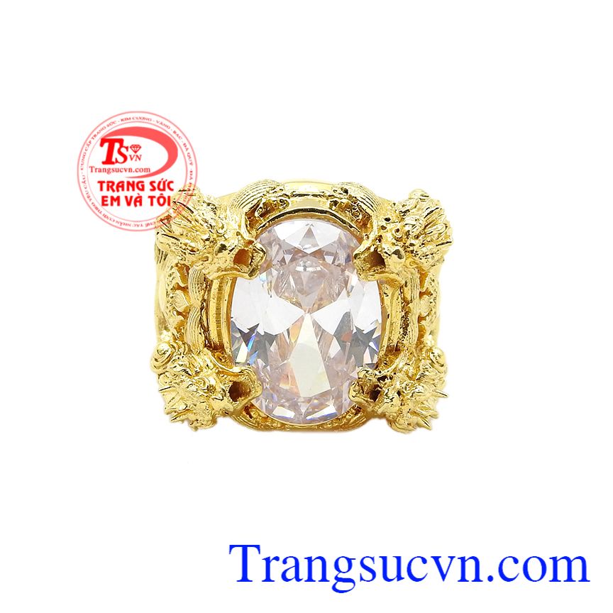 Nhẫn nam c&aacute; ch&eacute;p h&oacute;a rồng, Nhẫn nam thời trang, Nhẫn nam v&agrave;ng mạnh mẽ